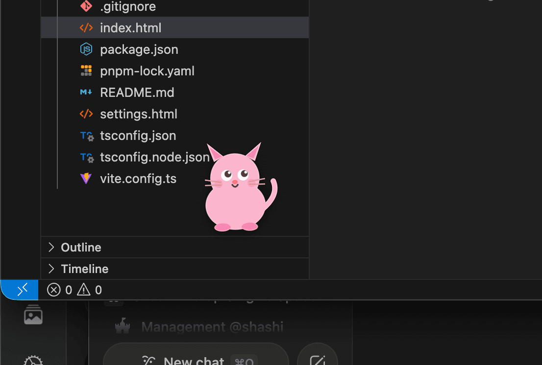 Chibi digital pet walking across a real desktop — transparent, always-on-top, native Mac app