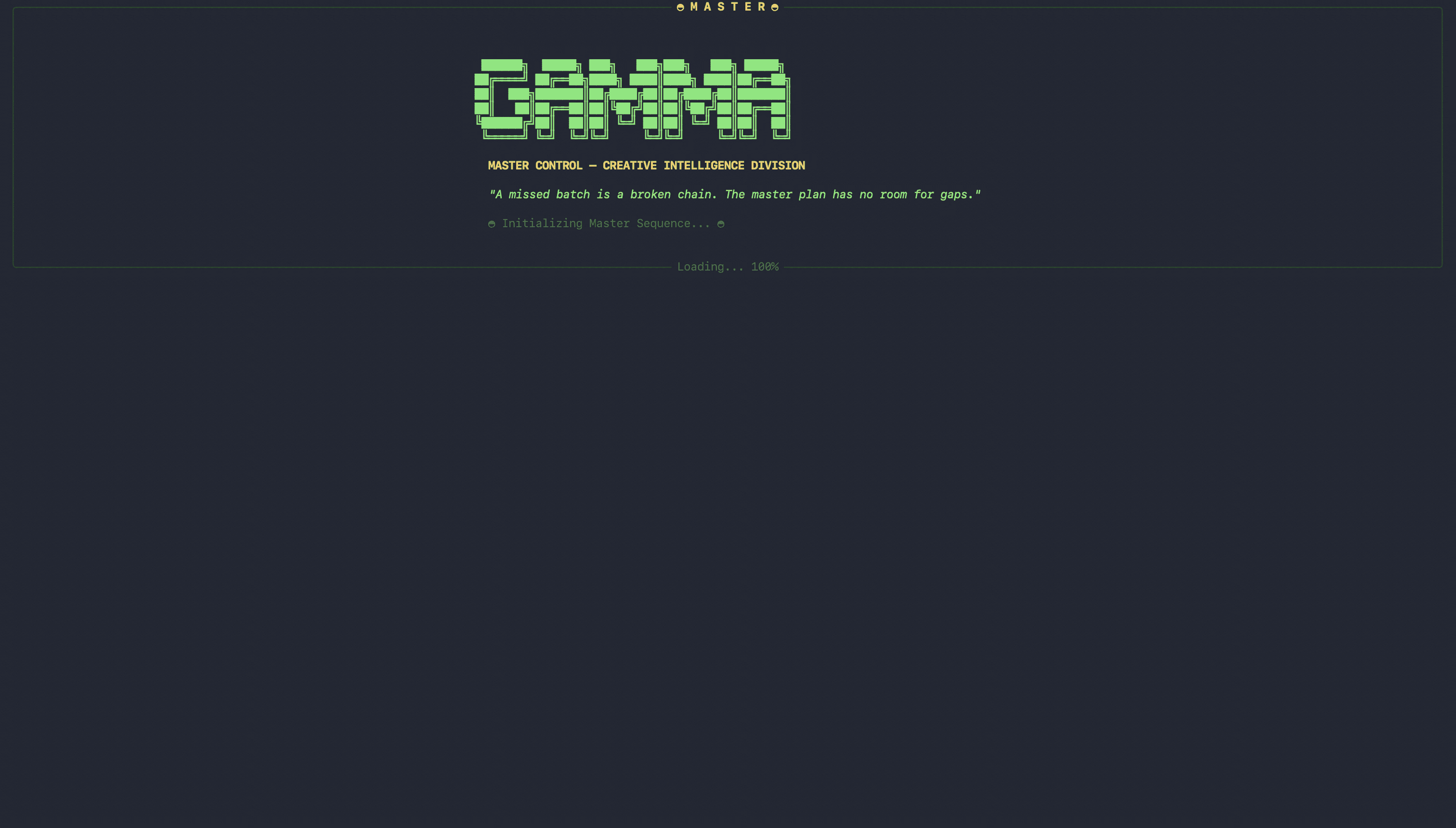 Miss Minutes — terminal-based visual dashboard showing agent status, pipeline controls, and batch monitoring